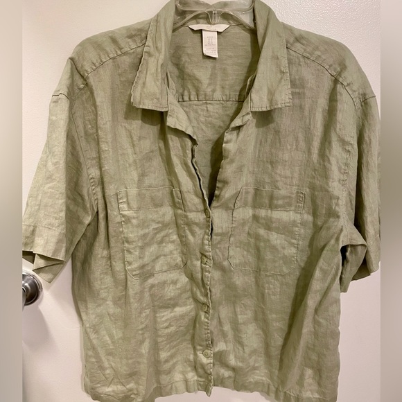 H&M Linen Short Sleeve Button Down - Picture 1 of 2